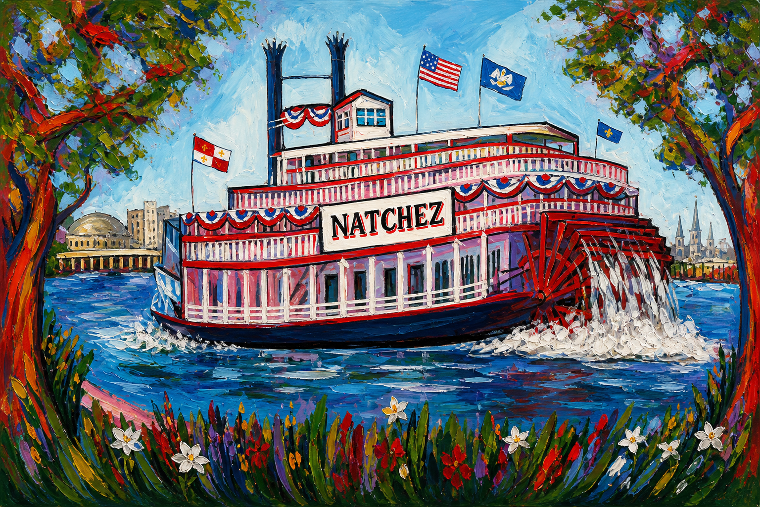 “Natchez on the Mississippi”  New Orleans Steamboat Artwork