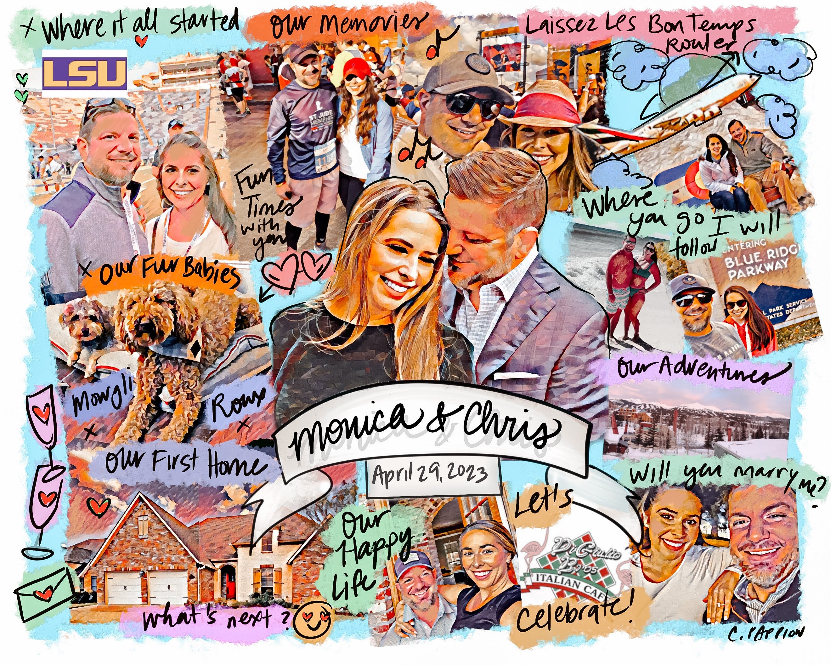 Custom Anniversary Collage Print