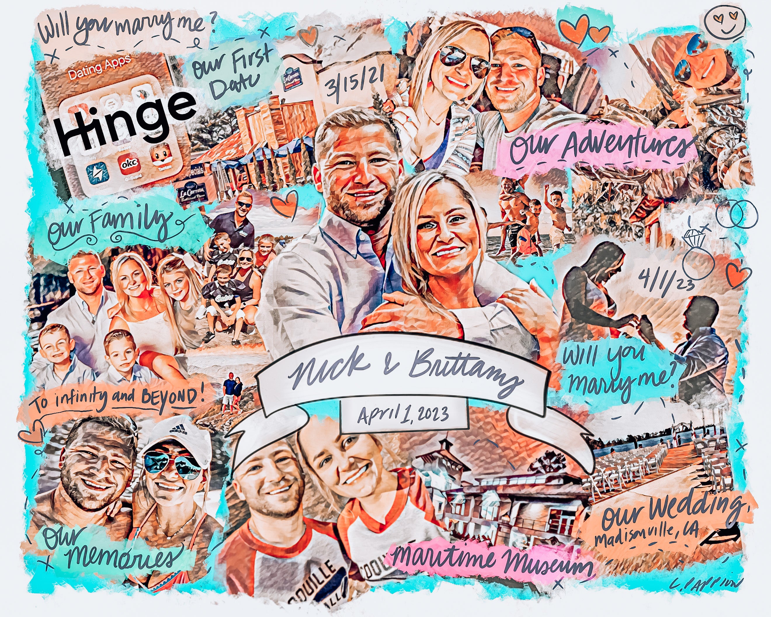 Custom Anniversary Collage Print